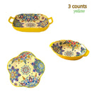 Axyaa Ceramic Fish Plate Set, Double-Eared Steamed Cooking Plate, High-Value Salad Plate