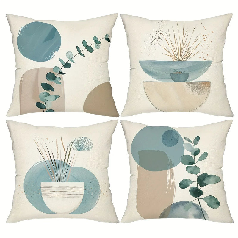 Axyaa Geometric Leaf Pattern Pillowcase for Bohemian Home Decor