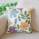 Axyaa Embroidered Flowers Cotton Pillowcase - Home Decor Pillow Cover