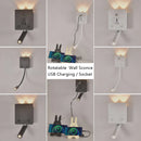 Axyaa Rotatable LED Wall Sconce Lamp with USB Port, Modern Simple Design