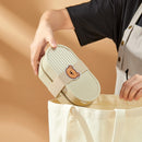 Axyaa Stackable Divided Lunch Box with Strap - Microwave Safe