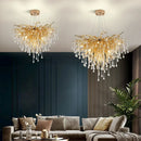 Axyaa Luxury Crystal Pendant Chandelier for Living Room Dining Bedroom