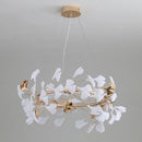 Axyaa Ginkgo Chandeliers: Elegant Ceramics & Acrylic Leaves Pendant Lights