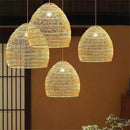 Axyaa Rattan Pendant Lamp - Handmade Woven Chandelier for Home and Hospitality Lighting