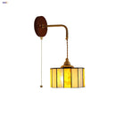Axyaa Tiffany Glass Copper Wall Sconce LED Light Fixture