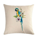 Retro Parrot Oil Painting Pillow Cover for Home Decor by Axyaa