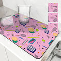 Axyaa Kitchen Dish Drying Mat Tennis Soccer Theme Absorbent Antiskid Quick Dry Drain Pad