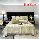 Axyaa Flower Print Hollow Edge Cool Quilt Set