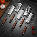 Axyaa Stainless Steel Cheese Grater with Wooden Handle and Vegetable Slicer