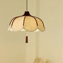 Axyaa Wood E27 Led Fabric Pendant Lights Chandelier Luminarias
