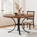 Axyaa Farmhouse Round Dining Table | 47" Wooden Texture Kitchen Table for 4