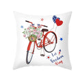 Axyaa LOVE USA Patriotic Letters Decorative Cushion Cover - Cartoon Style Home Decor Pillowcase