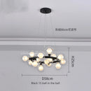 Axyaa Nordic LED Glass Ball Chandelier: Elegant Lighting for Home, Restaurant, and Kitchen