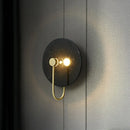 Axyaa Scandinavian Minimalist Black White Wall Lamp - Retro Green Marble Bedside LED