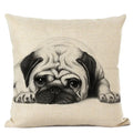 Cute Bulldog Hand-Painted Linen Pillowcase by Axyaa Teddy Collection
