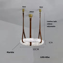 Axyaa Circular Marble Lamp: Modern Designer Art Light for Living & Dining Room