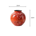 Axyaa Red Porcelain Flower Vase: Elegant Home Decor & Terrarium Accessory