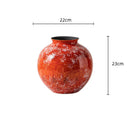 Axyaa Red Porcelain Flower Vase: Elegant Home Decor & Terrarium Accessory