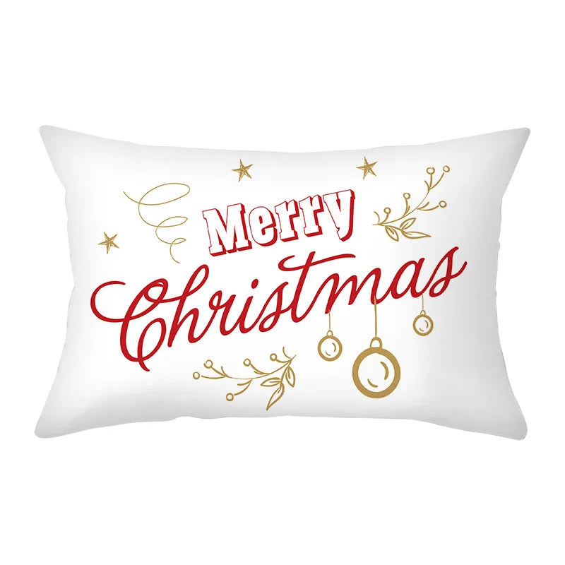 Axyaa Snowman Alphabet Print Pillowcase - Festive Rectangular Cushion Cover