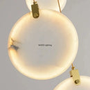 Axyaa Nordic Marble Pendant Lights Stone Round Ceiling Chandeliers for Modern Home Décor