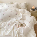 Axyaa Rose Embroidered Princess Duvet Set - 3pcs (1*Duvet + 2*Pillowcase)