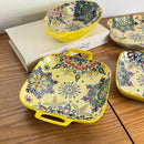 Axyaa Ceramic Fish Plate Set, Double-Eared Steamed Cooking Plate, High-Value Salad Plate