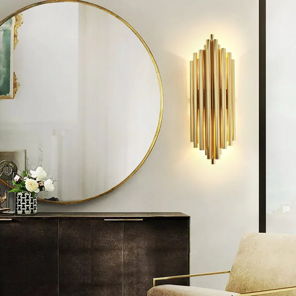 Axyaa Modern Gold Crystal LED Wall Sconce for Home Decor