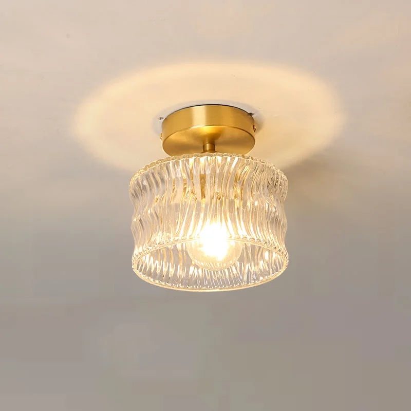 Axyaa LED Ceiling Lamp for Bedroom Living Room Clear Glass Decor Fixtures