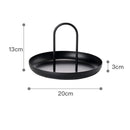 Axyaa Nordic White Round Jewelry Tray with Handle for Stylish Storage