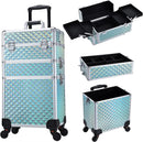 Axyaa 3-in-1 Rolling Makeup Case with Large Capacity and Lockable Wheels