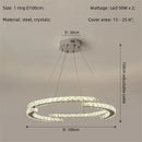 Axyaa Crystal LED Chandelier Foyer Pendant Lighting Modern Luxury Steel Lamp