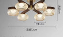 Axyaa Medieval Style Walnut Bedroom Ceiling Light Glass Lamp