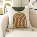 Axyaa Velvet Embroidered Tassel Pillowcase - Bohemian Style Headboard Cushion Cover