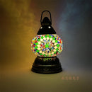Axyaa Mini Turkish Mosaic Lanterns: Battery Warm Light, Rechargeable LED Camp Lamp