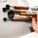 Axyaa Stainless Steel Measuring Cups & Spoons Set with Wooden Handle