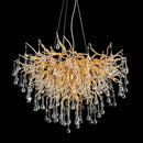 Axyaa Crystal Raindrop LED Chandelier, Elegant Home Decor Lighting Fixture