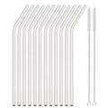 Colorful Stainless Steel Drinking Straws Set for Cocktails, Smoothies, Coffee – Axyaa Brand