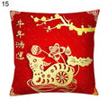 Axyaa Chinese New Year Printed Cushion Cover for Bed and Sofa