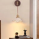 Axyaa Nordic Modern Ceramic Wood Wall Light Sconce adjust Study Bar Aisle Bedroom Lamp
