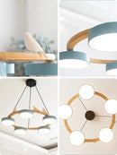 Axyaa Nordic Style Wood Bird Pendant Light for Living Room and Bedroom