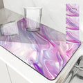 Axyaa Abstract Kitchen Drying Mat Set - Heat Resistant Non-slip Drain Pad for Counters
