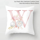 Axyaa Pink Letterwork Cushion Cover 45*45cm, Wedding Party Decor, Elegant Wedding Pillow