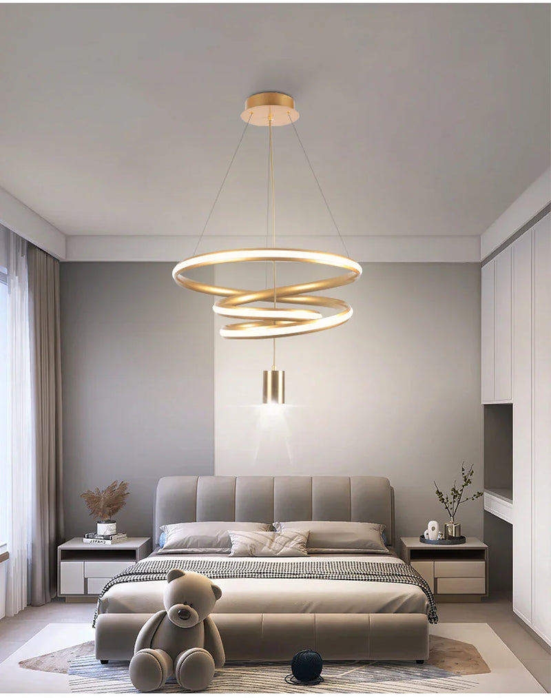 Axyaa LED Circle Chandelier for Living Room Dining Bedroom Exhibition Hall