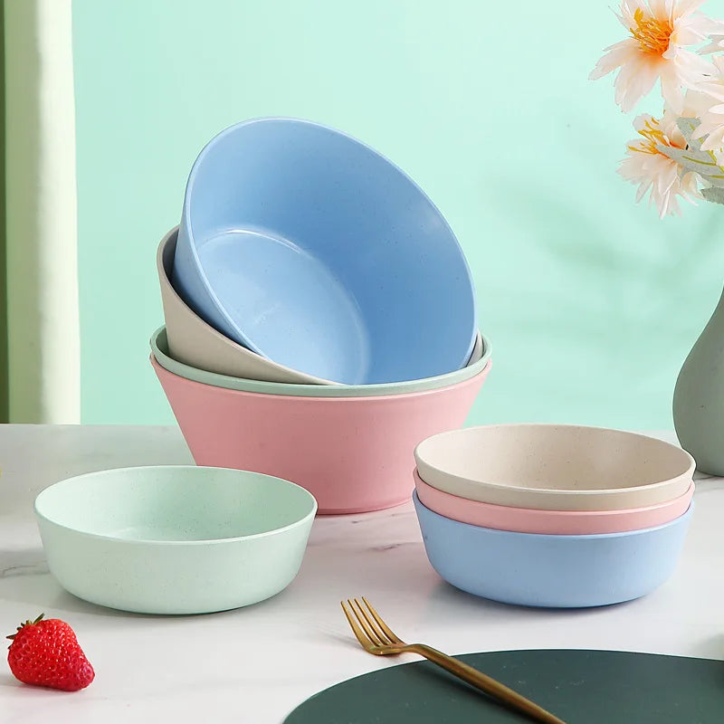 Axyaa Wheat Straw Dining Set: Bowls, Plates & Utensils