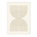 Axyaa Beige Rainbow Geometric Line Abstract Boho Canvas Wall Art Painting