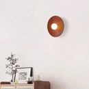 Axyaa Solid Wood Circular Wall Light - Retro Style for Living Spaces