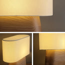 Axyaa Chinese Style Ash Wood Table Lamps LED Ambient Lighting for Home Decor