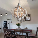 Axyaa Wood LED Chandelier: Farmhouse Retro Indoor Lighting Fixture