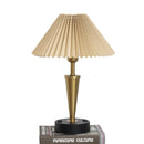 Axyaa Fabric Shade USB Table Lamp with 2 USB Ports & Outlet on Metal Base