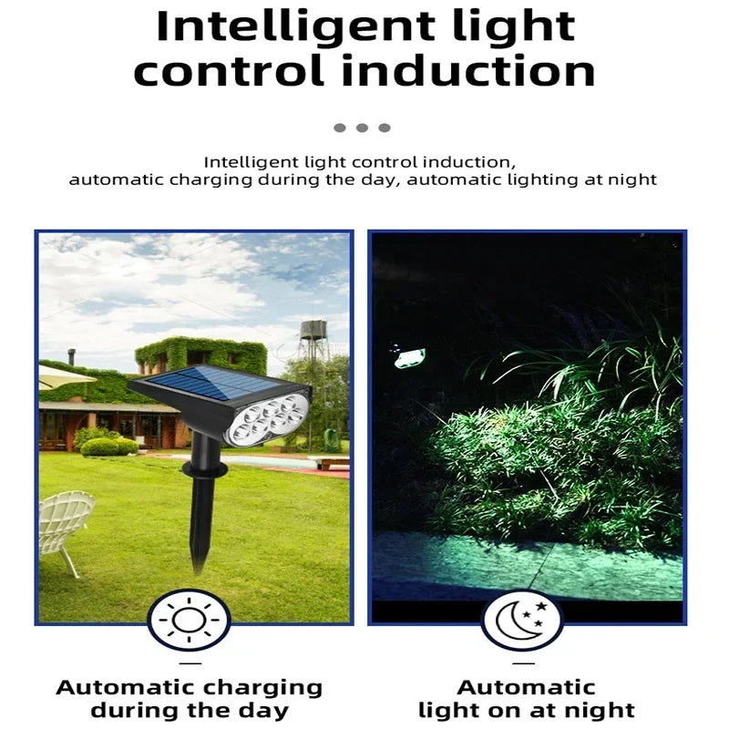 Axyaa Solar Spotlight: Adjustable 7LED In-Ground Wall Light for Outdoor Landscape